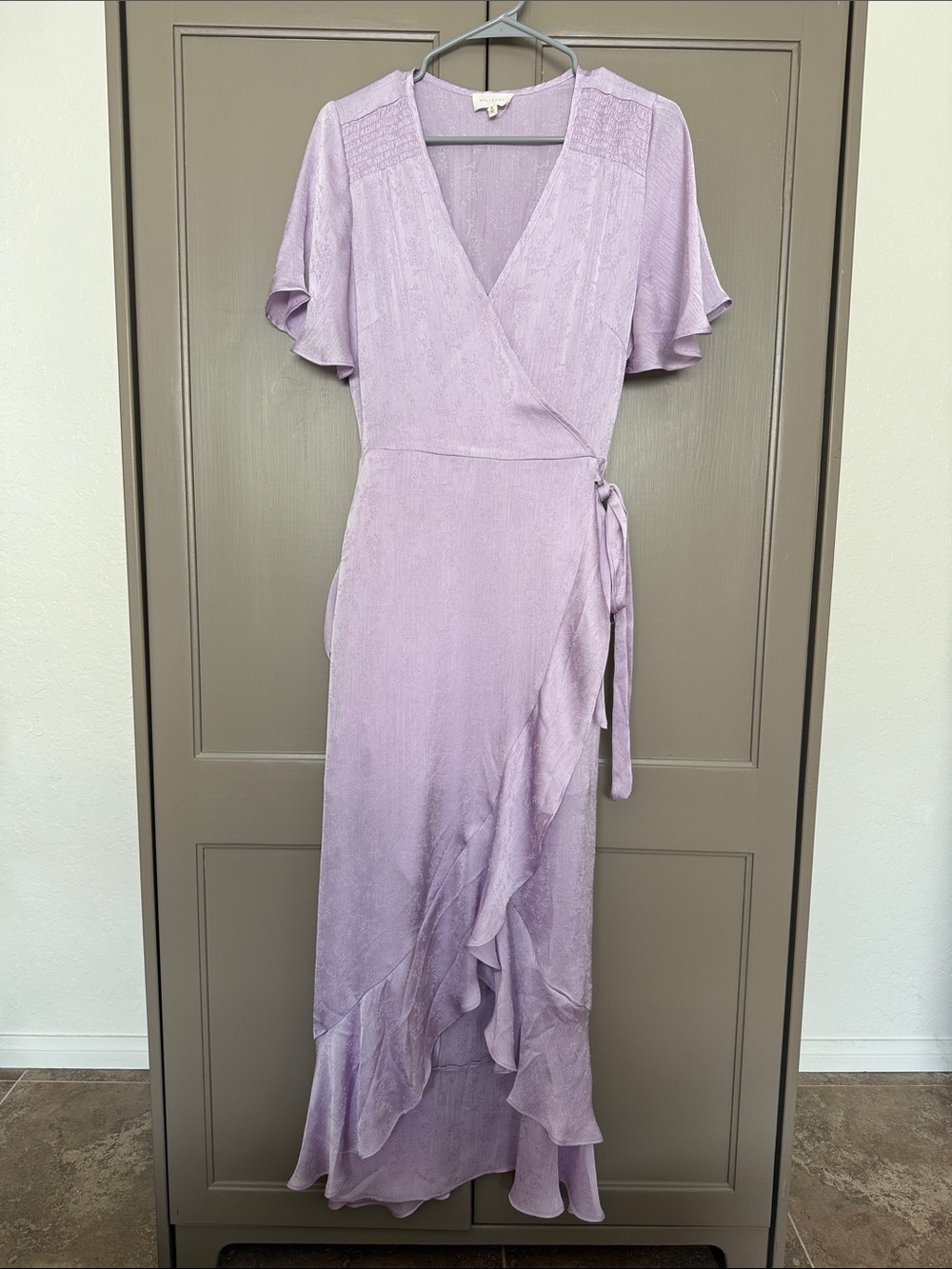 Lilac Satin Wrap Maxi Dress - Women